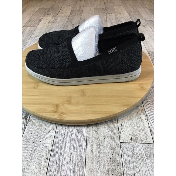 Bobs Skechers Shoes Womens 7.5 Slip On Black Gray Memory foam Arch Pillow - Picture 5 of 7